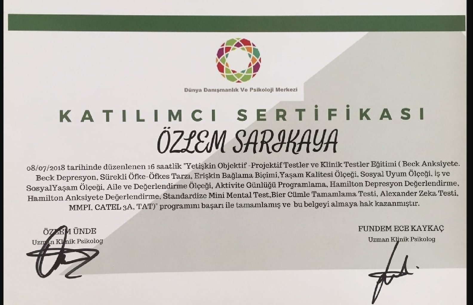 Çalışma ortamı 1